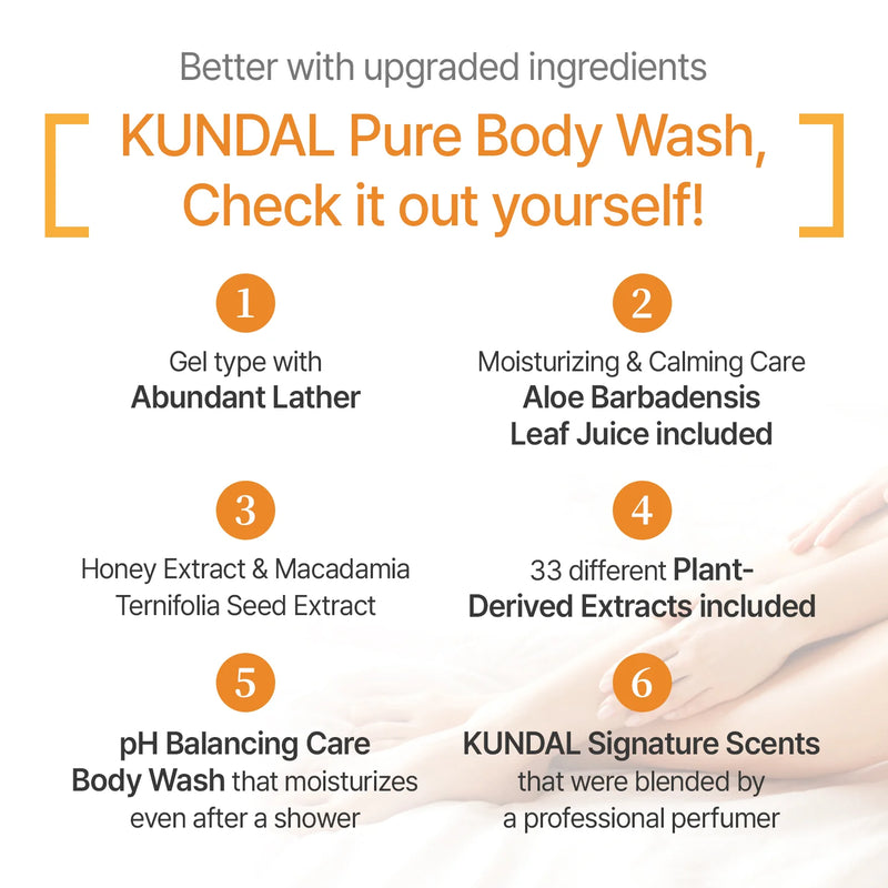 Kundal Honey & Macadamia Pure Body Wash Amber Vanilla