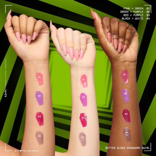 x Beetlejuice Butter Lip Gloss Sandworm Swirl 02 Green + Purple