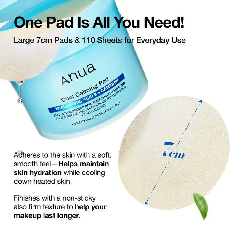 Anua 8 Hyaluronic Acid Catechin Calming Pad