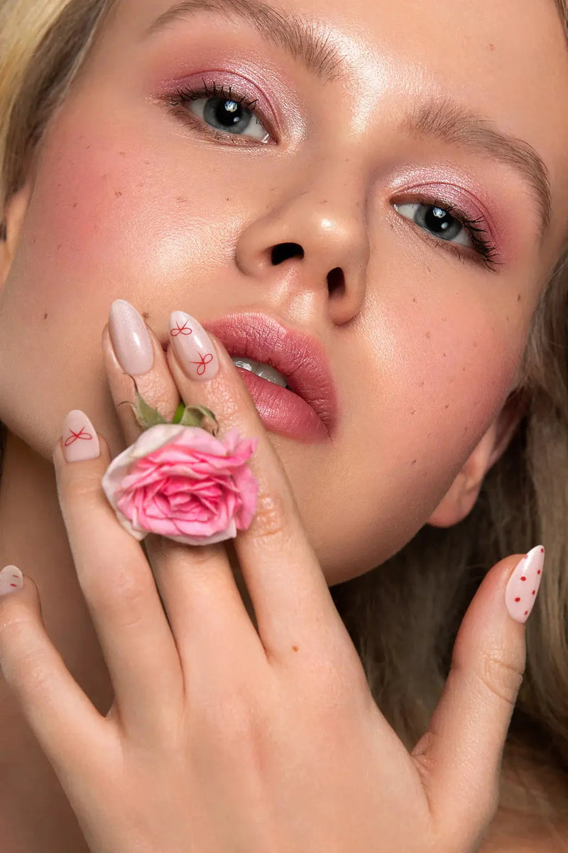 Bonmuz Press-On Nails Berry Bows