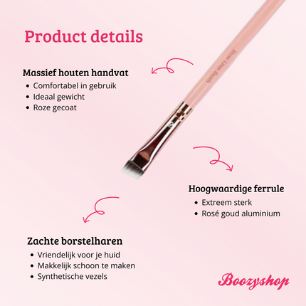 Boozyshop Pink & Rose Gold Brow Liner Brush