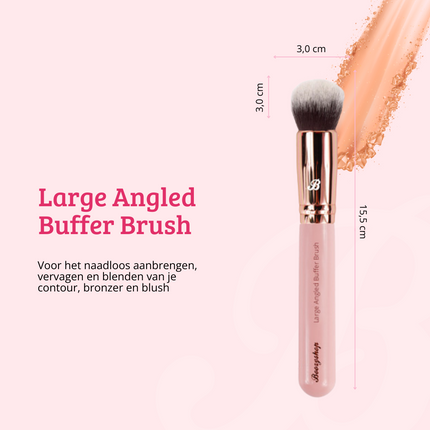 Boozyshop Pink & Rose Gold Large Angled Buffer Brush