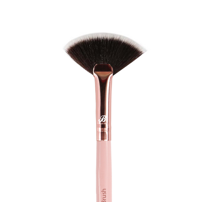 Boozyshop Pink & Rose Gold Small Fan Brush