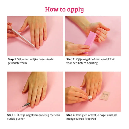 Boozyshop Press On French Nails Ombre Light Pink