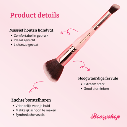 Boozyshop Soft Pink & Gold Bronzer & Blush Blending Brush