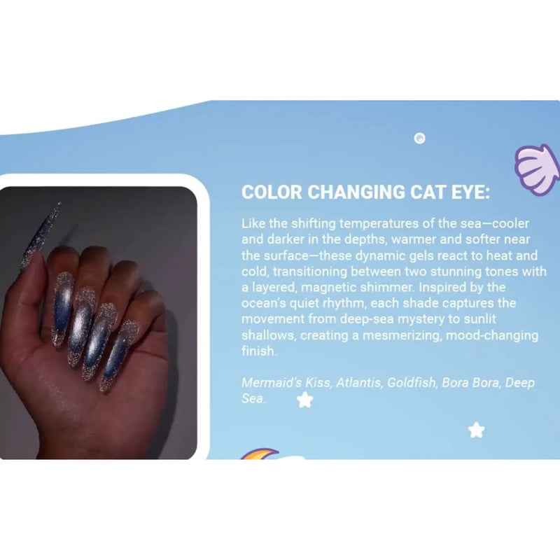 Crisania Neri Sea x Sky Magnetic Cat Eye Gel Polish Bora Bora