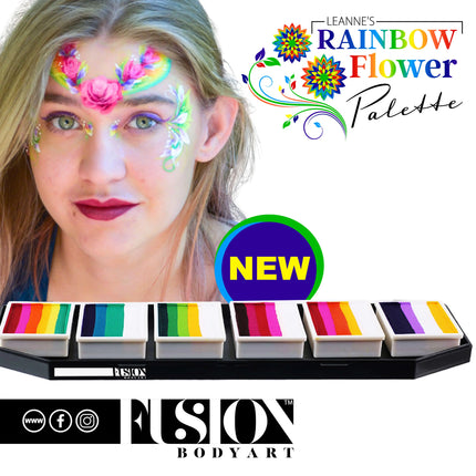 Fusion Body Art Leanne's Rainbow Flower Palette