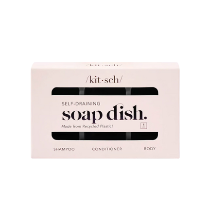 Kitsch Bottle-Free Beauty Selfdraining Soap Dish Black