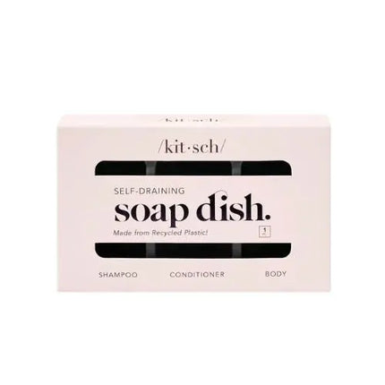 Kitsch Bottle-Free Beauty Selfdraining Soap Dish Black