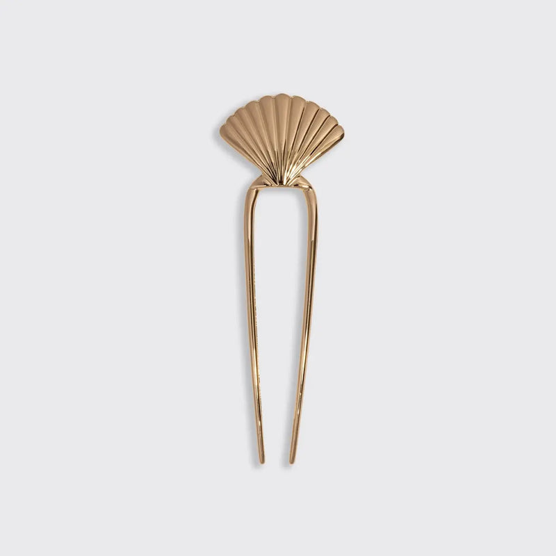 Kitsch Metal Clam Shell French Hair Pin Gold
