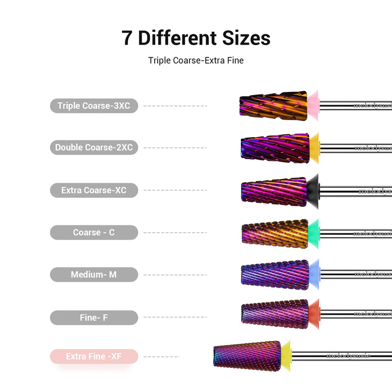 MelodySusie 5-in-1 Cross Cut Tungsten Carbide Nail Drill Bits Coarse