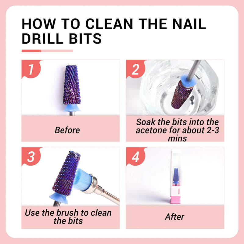 MelodySusie 5-in-1 Cross Cut Tungsten Carbide Nail Drill Bits Medium
