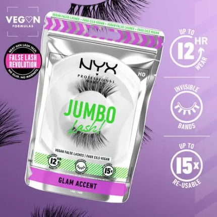 NYX Professional Makeup Jumbo Lash Vegan Reusable False Lash Glam Accent