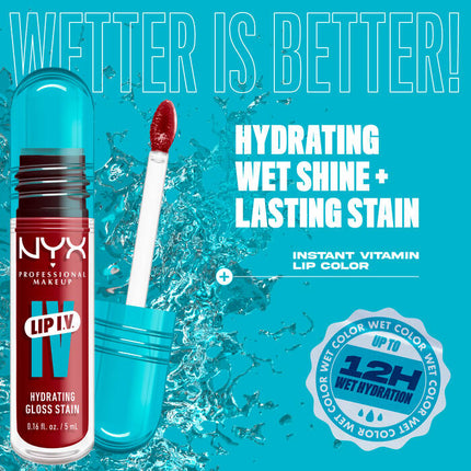 NYX Professional Makeup Lip IV Hydrating Lip Gloss Cranberry Splash