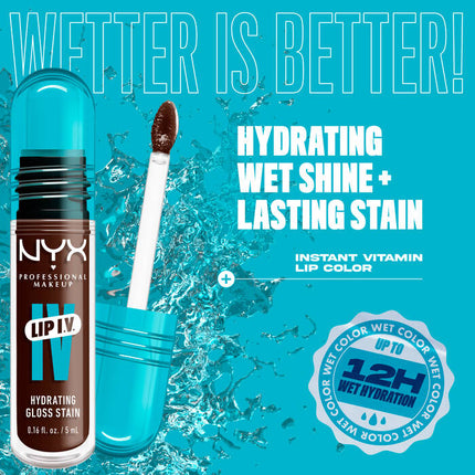 NYX Professional Makeup Lip IV Hydrating Lip Gloss Espresso Soak