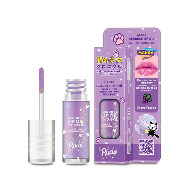 Rude Cosmetics Manga Collection Manga Sparkle Lip Oil Grape