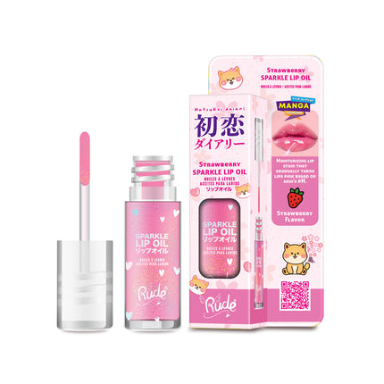 Rude Cosmetics Manga Collection Manga Sparkle Lip Oil Strawberry