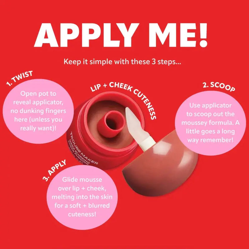 Trouble Maker Little Pudding Blurring Lip & Cheek Mousse Kimmi Coral Pink