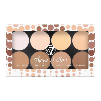 W7 Cosmetics Shape & Glow Highlight And Contour Powder Palette