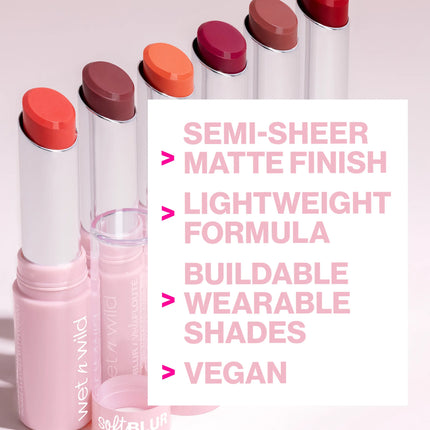 Wet n Wild Cloud Pout Soft Blur Matte Lipstick Little Red Rosette