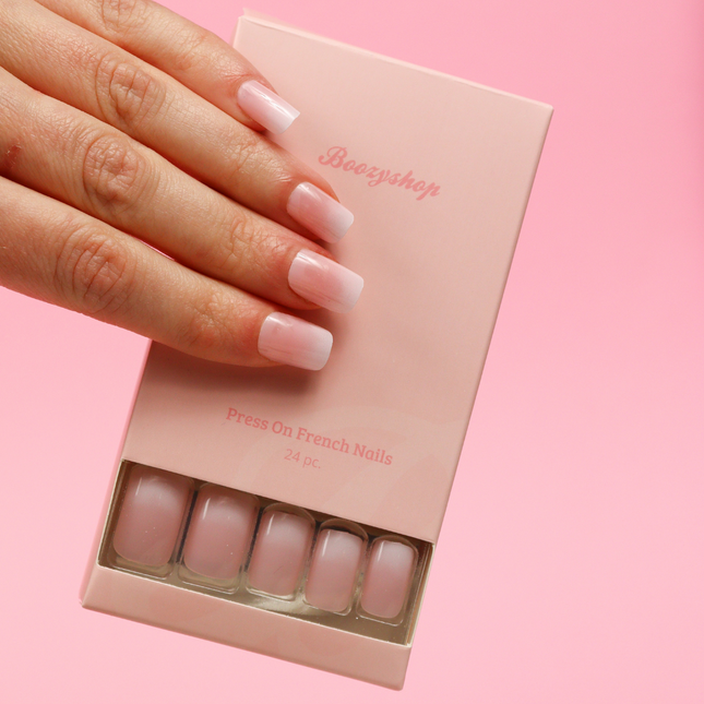 Boozyshop Press On French Nails Ombre Soft Pink