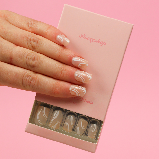 Boozyshop Press On French Nails Waves