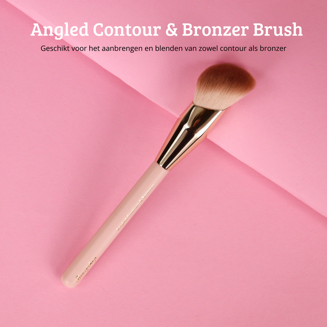 Boozyshop Soft Pink & Gold Angled Contour & Bronzer Brush