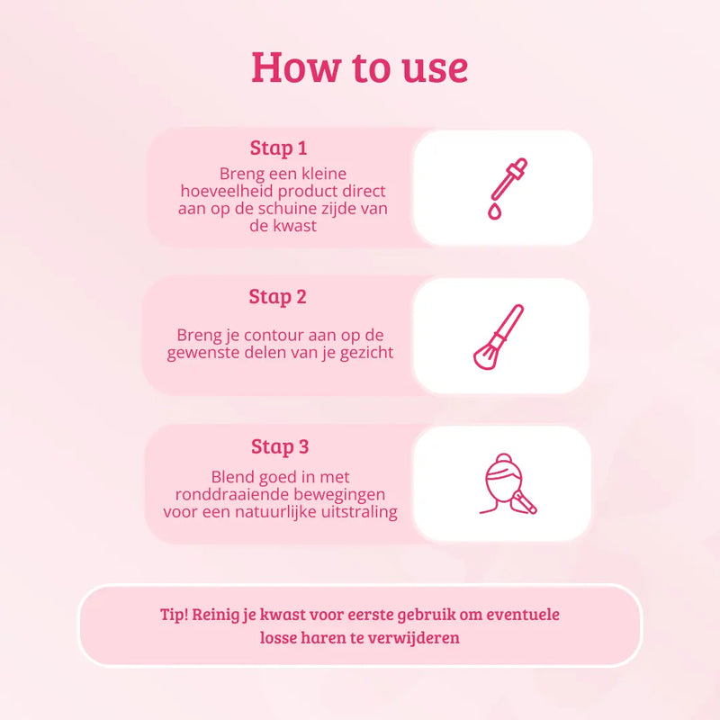 Boozyshop Soft Pink & Gold Angled Contour & Bronzer Brush
