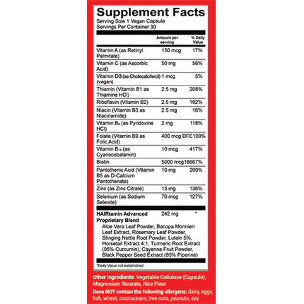 Hairtamin Advanced Formula Vitamins