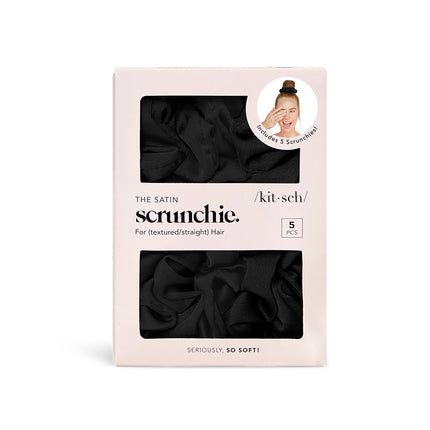 Kitsch Satin Sleep Scrunchies Black