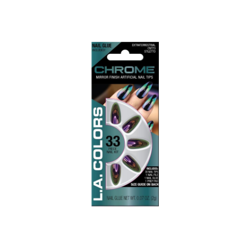 LA Colors 33 Piece Nail Kit Extraterrestrial Stiletto