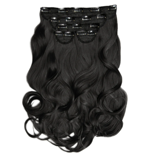 Lullabellz Super Thick 22 Inch 5 Piece Blow Dry Wavy Clip In Hair Extensions Natural Black