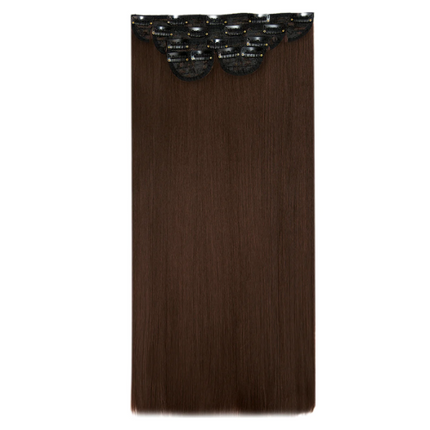 Lullabellz Super Thick 22 Inch 5 Piece Straight Clip In Hair Extensions Chocolate Brown