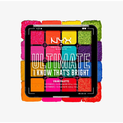 NYX Professional Makeup Ultimate Shadow Palette 16 Pan I Know That's Bright