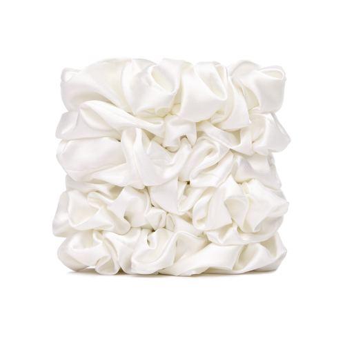 Veganboost Big Satin Scrunchies White 6 Pieces