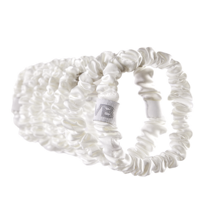 Veganboost Small Satin Scrunchies White