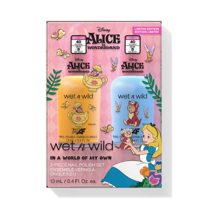 Wet n Wild x Alice In Wonderland In A World Of My Own 2 Piece Nail Polish Set